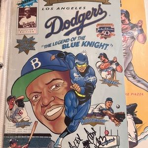 Vintage dodger MLB comic book and cards